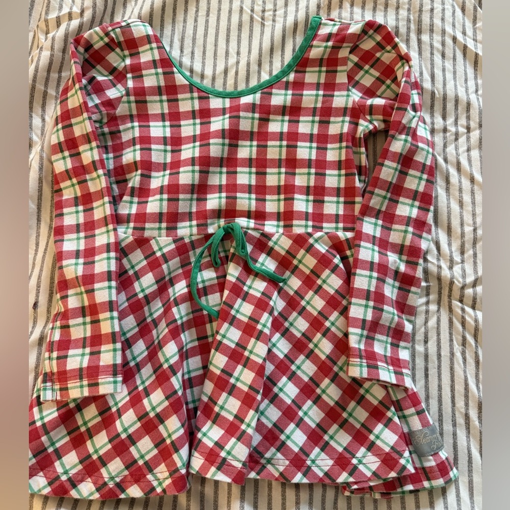 Eleanor Rose red, white and green Plaid top size 7-8